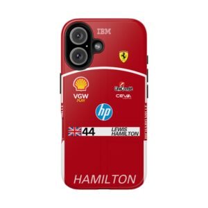 Lewis Hamilton 2025 Ferrari Formula 1 Race suit inspired phone case for iPhone, Samsung Galaxy, and Google Pixel Devices