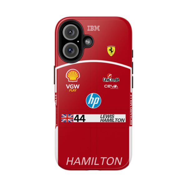 Lewis Hamilton 2025 Ferrari Formula 1 Race suit inspired phone case for iPhone, Samsung Galaxy, and Google Pixel Devices