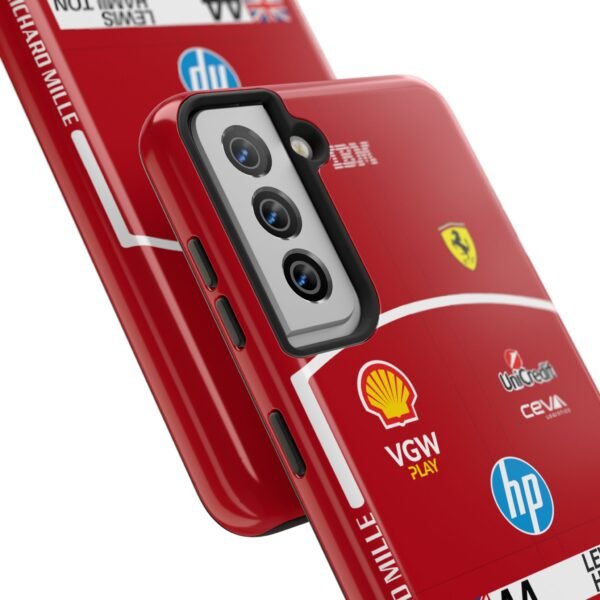 12435295617482426689_4096.jpeg Lewis Hamilton 2025 Ferrari Formula 1 Race suit inspired phone case for iPhone, Samsung Galaxy, and Google Pixel Devices