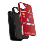 Lewis Hamilton 2025 Ferrari Formula 1 Race suit inspired phone case for iPhone, Samsung Galaxy, and Google Pixel Devices