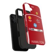 Lewis Hamilton 2025 Ferrari Formula 1 Race suit inspired phone case for iPhone, Samsung Galaxy, and Google Pixel Devices