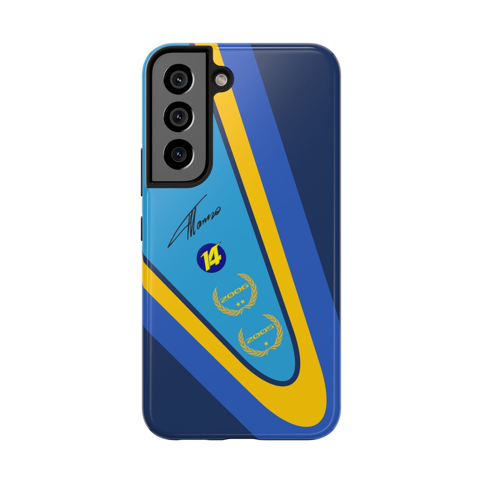 7759164487051404854_4096.jpeg Fernando Alonso Blue & Yellow F1 Champion Phone Case