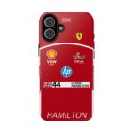 Lewis Hamilton 2025 Ferrari Formula 1 Race suit inspired phone case for iPhone, Samsung Galaxy, and Google Pixel Devices