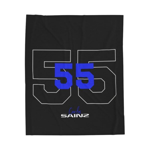 10741502652889199087_2048.jpeg Carlos SAI 55 Velveteen Plush Blanket – Racing Throw Blanket for Fans