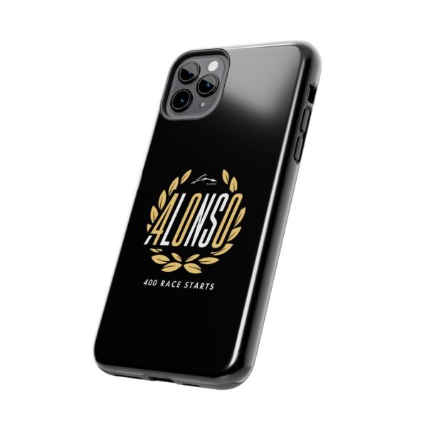 11574287755062195703_4096.jpeg Alonso 400 Race Starts Phone Case – Black & Gold F1 Cover