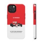 11841566208217962821_4096.jpeg Ayrton Senna Red and White F1 Phone Case