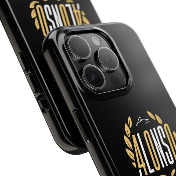 12232208411128092610_4096.jpeg Alonso 400 Race Starts Phone Case – Black & Gold F1 Cover