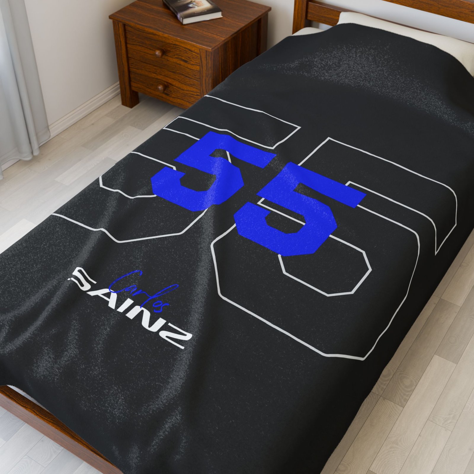 12529431937055309859_2048.jpeg Carlos SAI 55 Velveteen Plush Blanket for Racing Fans Red Racing Number 55 Plush Throw Blanket Soft Velveteen Motorsport Blanket Home Décor Snuggly Warm Racing Blanket for Carlos Fans Formula Racing Number 55 Plush Throw