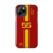 Carlos Sainz Red Yellow Stripe Phone Case iPhone Ferrari F1 Carlos Sainz Samsung Cover Red and Yellow Stripe Racing Phone Case Carlos Sainz F1 Motorsport Phone Cover Ferrari Racing Phone Case Red Yellow