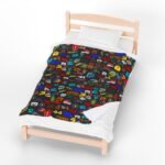 12954190192846829567_2048.jpeg 2025 F1 Doodle Plush Throw Blanket – Cozy Home Décor for Racing Fans