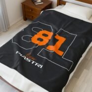 Oscar Piastri PIA 81 Velveteen Plush Blanket Racing Throw Soft Plush Blanket with Number 81 Racing Design Snuggly Motorsport PIA 81 Throw Blanket Warm Oscar Piastri Racing Fan Blanket Cozy Formula 1 Racing Number 81 Plush Blanket