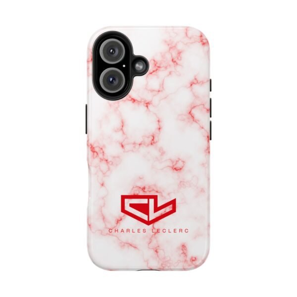 14305734046675561281_4096.jpeg Charles Leclerc Red and White Marble Phone Case