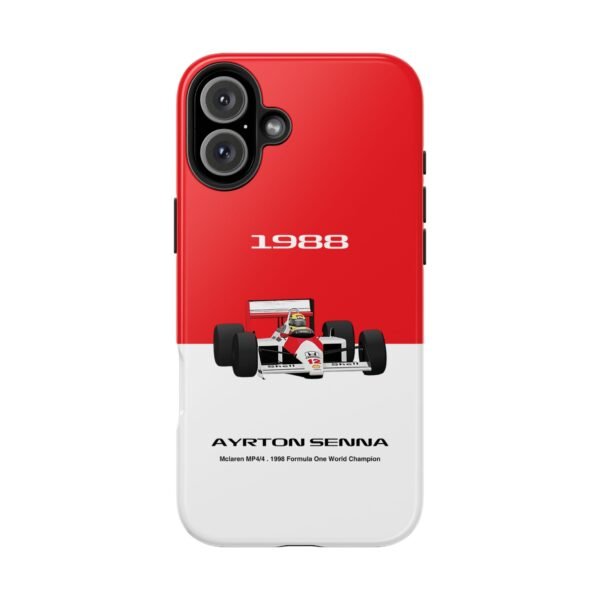 1450552065598600547_4096.jpeg Ayrton Senna Red and White F1 Phone Case
