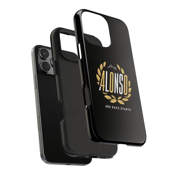 15440375379408611502_4096.jpeg Alonso 400 Race Starts Phone Case – Black & Gold F1 Cover