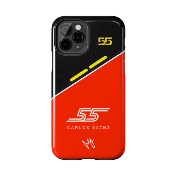 Carlos Sainz Red Carbon Fiber Phone Case for iPhone Ferrari Carlos Sainz Samsung Cover Red Carbon Fiber F1 Sainz Phone Case Tough Ferrari Carlos Sainz iPhone Case Motorsport Protective Red Carbon Fiber Phone Cover