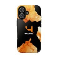NOR F1 Black and Orange Marble Phone Case