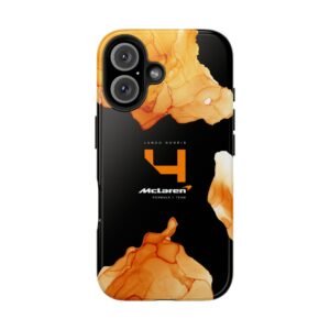NOR F1 Black and Orange Marble Phone Case