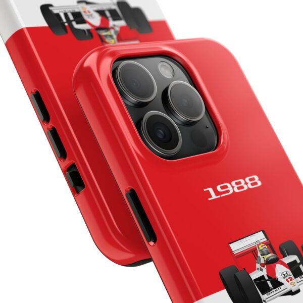 17536831430463710842_4096.jpeg Ayrton Senna Red and White F1 Phone Case