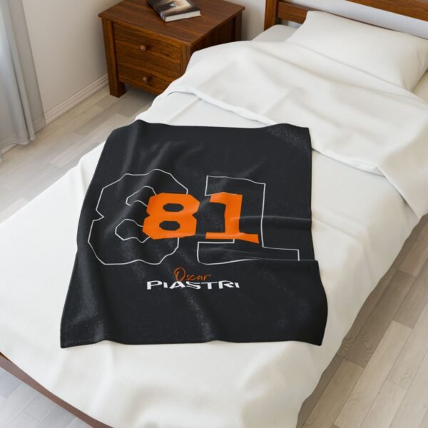 18396472172795013986_2048.jpeg Oscar Piastri PIA 81 Velveteen Plush Blanket Racing Throw Soft Plush Blanket with Number 81 Racing Design Snuggly Motorsport PIA 81 Throw Blanket Warm Oscar Piastri Racing Fan Blanket Cozy Formula 1 Racing Number 81 Plush Blanket