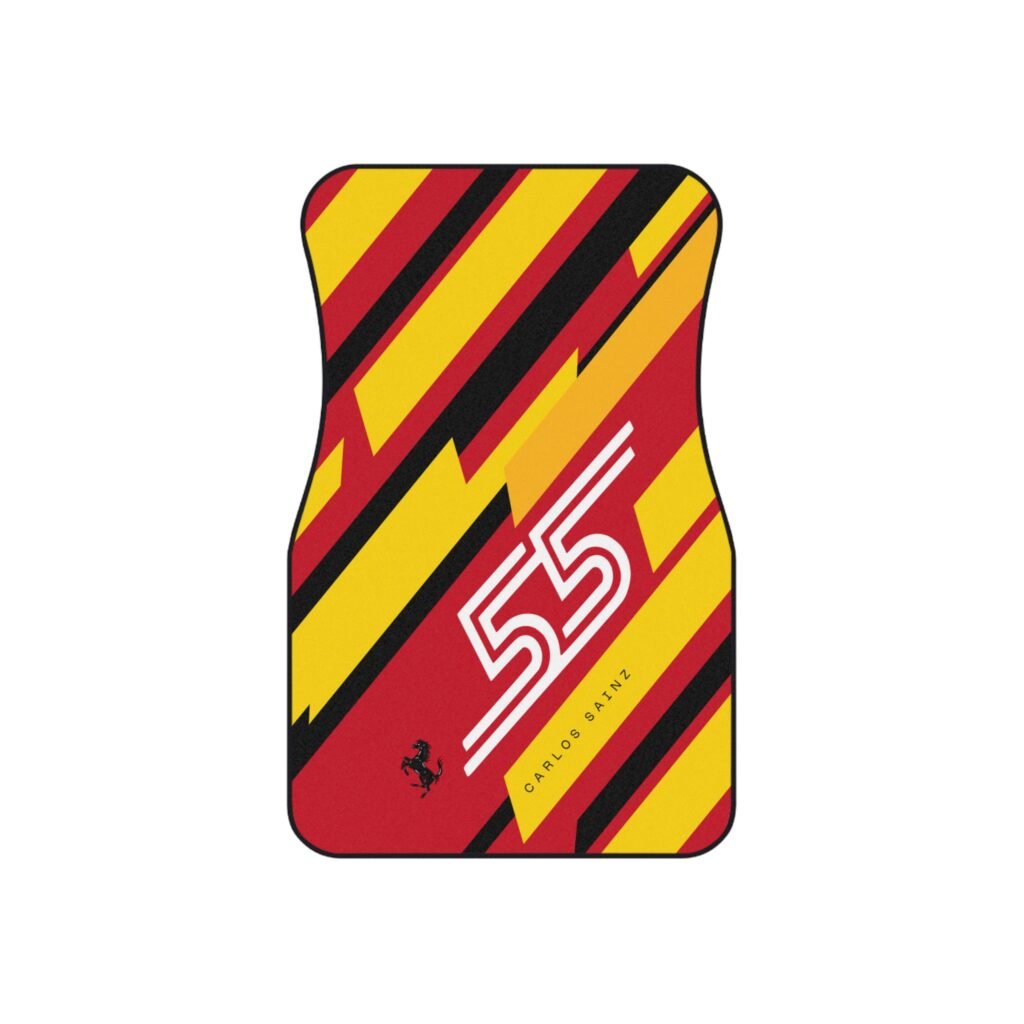 Carlos Sainz Red and Yellow F1 Car Mats