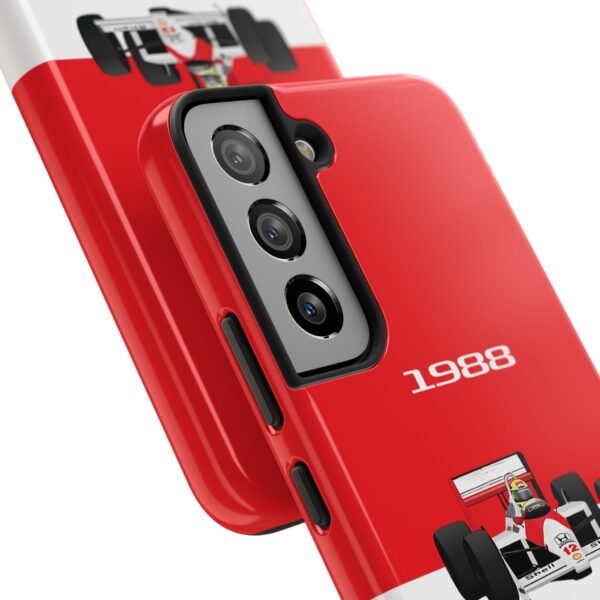 2390563371611173648_4096.jpeg Ayrton Senna Red and White F1 Phone Case