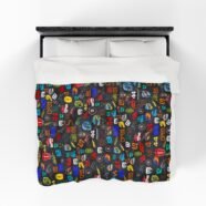 2025 F1 Doodle Plush Throw Blanket – Cozy Home Décor for Racing Fans