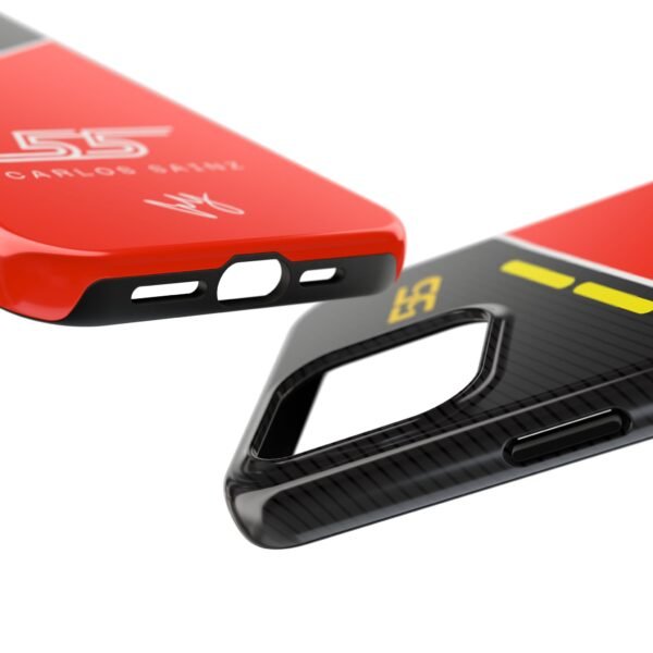 3414592666571596887_4096.jpeg Carlos Sainz Red and Carbon Fiber Tough Phone Case