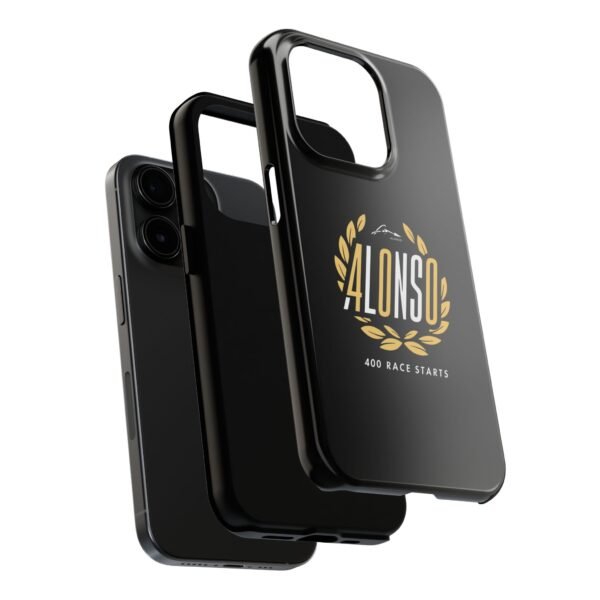 4064640896490508725_4096.jpeg Alonso 400 Race Starts Phone Case – Black & Gold F1 Cover