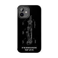 Ferrari SF-24 Black Phone Case iPhone Ferrari SF-24 Black Samsung Cover Dual-Layer Ferrari SF-24 Black Phone Case Black Ferrari SF-24 iPhone Case F1 Protective SF-24 Black Phone Cover
