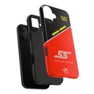 Carlos Sainz Red and Carbon Fiber Tough Phone Case