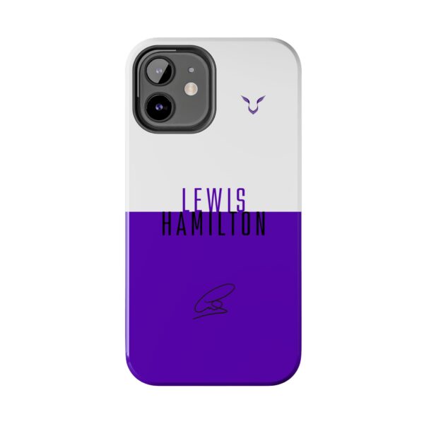 Lewis Hamilton Purple White Phone Case iPhone Dual-color Hamilton F1 Samsung Cover Purple White F1 Phone Case for iPhone Lewis Hamilton Motorsport Protective Phone Cover Dual-Layer Hamilton Purple White Phone Case