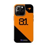 Oscar Piastri OP81 Orange Black Phone Case iPhone Papaya Formula Racing Oscar Piastri OP81 Cover Dual-Layer Oscar Piastri 2025 Phone Case Sporty Orange Black Papaya F1 Phone Case Oscar Piastri OP81 Motorsport Protective Phone Cover