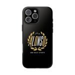 9613952023347081763_4096.jpeg Alonso 400 Race Starts Phone Case – Black & Gold F1 Cover