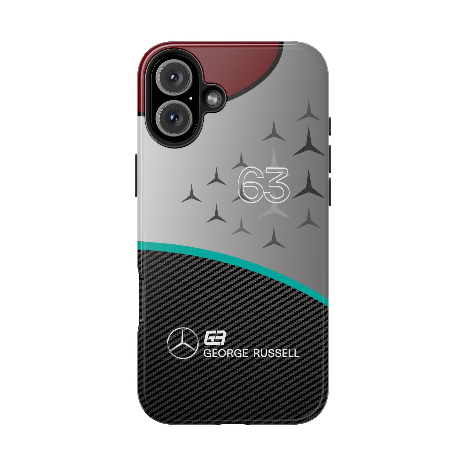 9832620737756056756_4096.jpeg George Russell Black Grey Carbon Fiber Phone Case