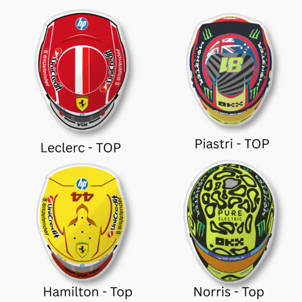 All rights reser (2) F1 Drivers Helmet 2025 Custom Shape Pillow – Double Sided Print Cushion