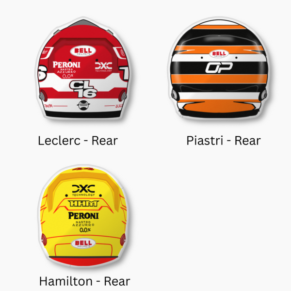 All rights reser (4) F1 Drivers Helmet 2025 Custom Shape Pillow – Double Sided Print Cushion