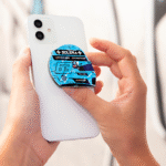 George Russell helmet design phone grip for Formula 1 fans