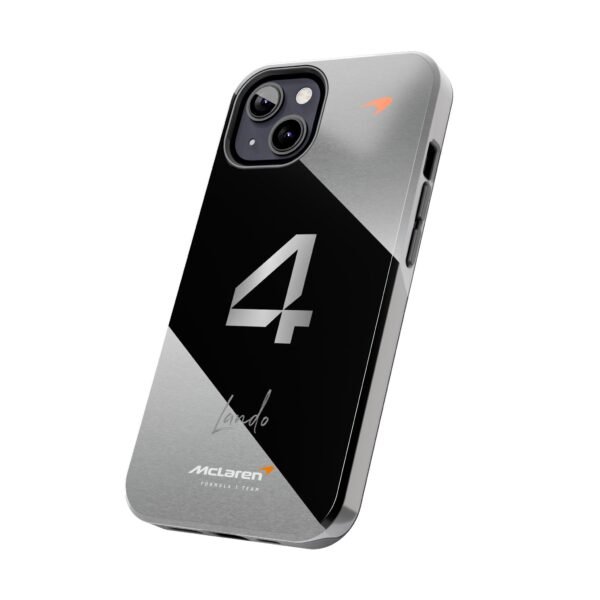 Side, iPhone 13 Lando Norris 4 F1 2025 Chrome Finish Phone Case
