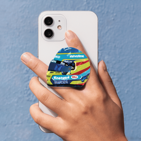 alonso helmet 4 Fernando Alonso Helmet Design Phone Grip for Formula 1 Fans