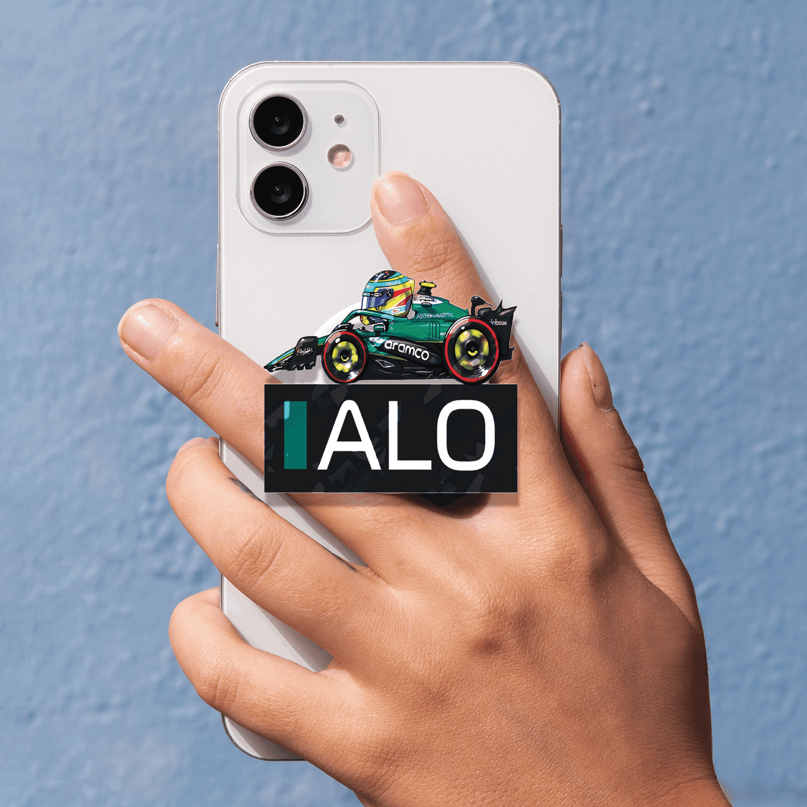 alonso mini 1 Fernando Alonso Miniature F1 2025 Phone Grip – Aston Martin Collectible
