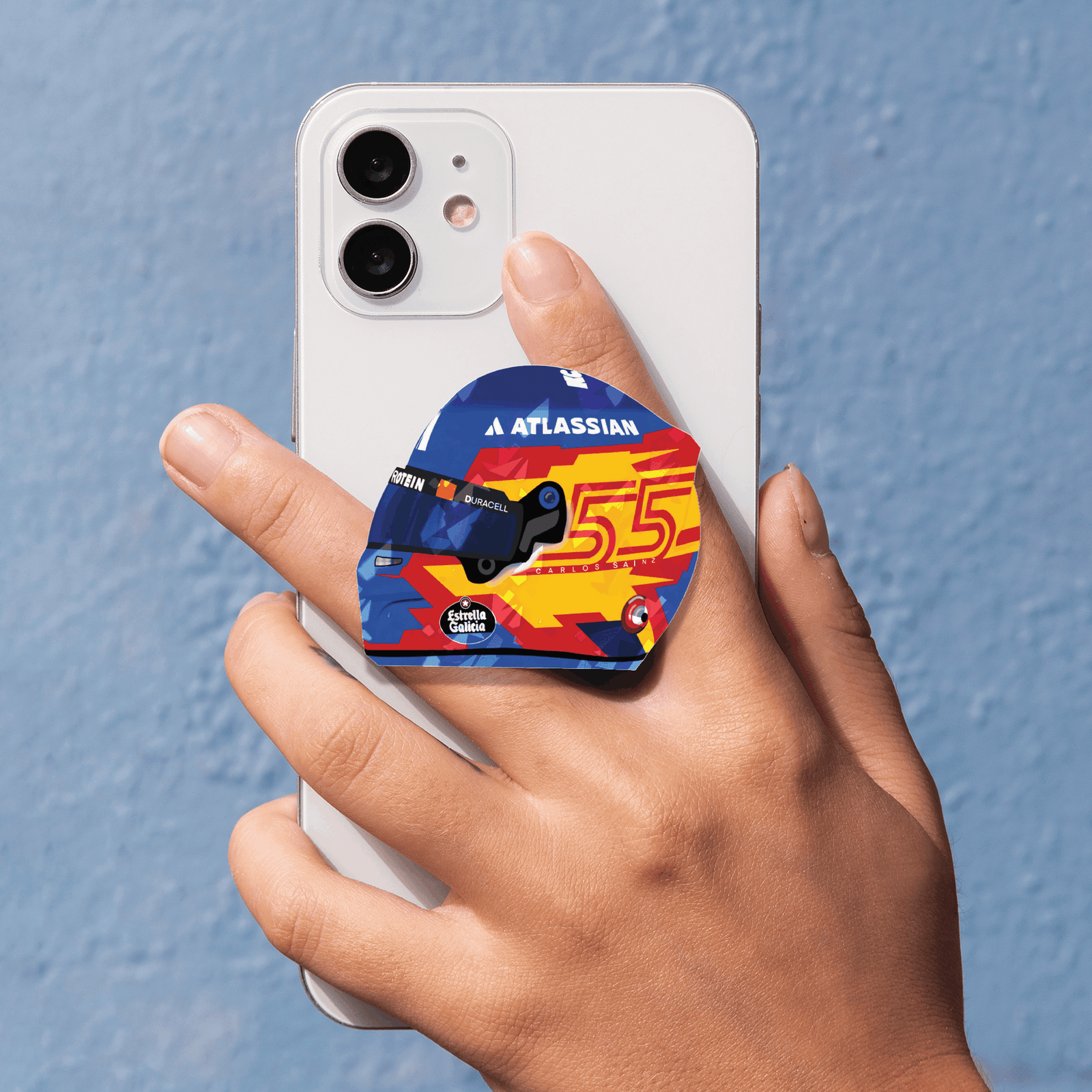 carlos helmet 1 Carlos Sainz Helmet Shape design inspired Phone Grip for f1 fans