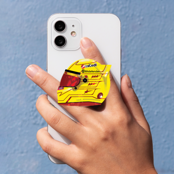 lewis helmet front 4 Lewis Hamilton Phone Grip featuring F1 helmet design, perfect for Formula 1 fans