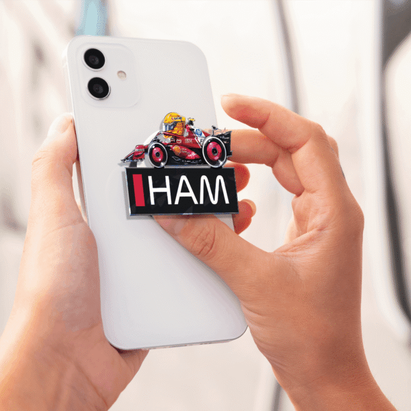 lewis mini 2 Lewis Hamilton Miniature F1 2025 Phone Grip – Ferrari Edition