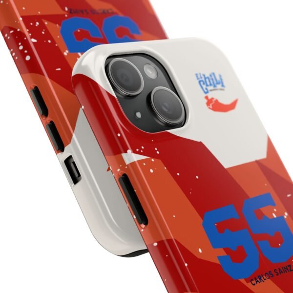 Close-up, iPhone 15 (1) Carlos Sainz Williams F1 Mexico GP 2025 Helmet Inspired Phone Case