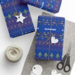 Context 1 (5) Printable Formula 1 gift wrapping paper with holiday ugly sweater design