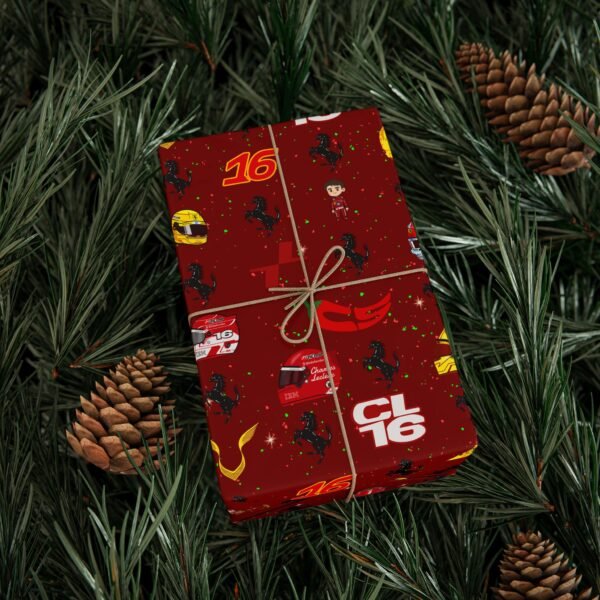 Context 3 (1) Free Ferrari F1 gift wrap design featuring Charles Leclerc and Lewis Hamilton