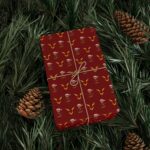Free Ferrari F1 gift wrap design featuring Charles Leclerc and Lewis Hamilton