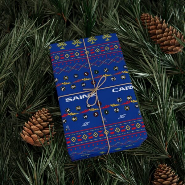 Context 3 (2) Printable Formula 1 gift wrapping paper with holiday ugly sweater design