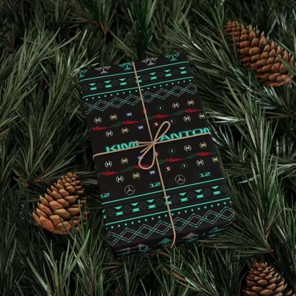 Context 3 (3) Printable Formula 1 gift wrapping paper with holiday ugly sweater design
