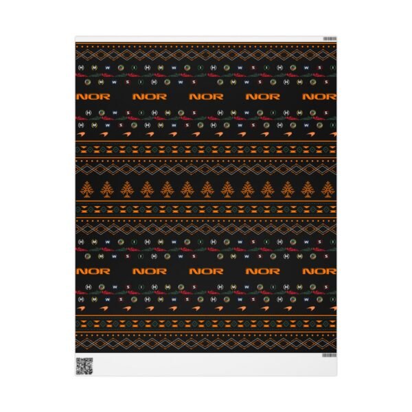 Front (45) Printable Formula 1 gift wrapping paper with holiday ugly sweater design